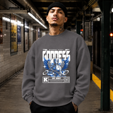 Mechanical Divinity Goddess Sweatshirt – Contemporary Gothic Graphic Design Sweatshirt - Color: charcoal