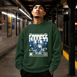 Mechanical Divinity Goddess Sweatshirt – Contemporary Gothic Graphic Design Sweatshirt - Color: forest green