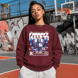 Mechanical Divinity Goddess Sweatshirt – Contemporary Gothic Graphic Design Sweatshirt - Color: maroon