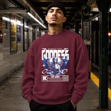 Mechanical Divinity Goddess Sweatshirt – Contemporary Gothic Graphic Design Sweatshirt - Color: maroon