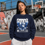Mechanical Divinity Goddess Sweatshirt – Contemporary Gothic Graphic Design Sweatshirt - Color: navy