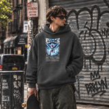 Mesmerizing Skaters Angel Clouds Hoodie – Vintage Y2K / Acid Graphic Streetwear Hoodie - Color: dark heather