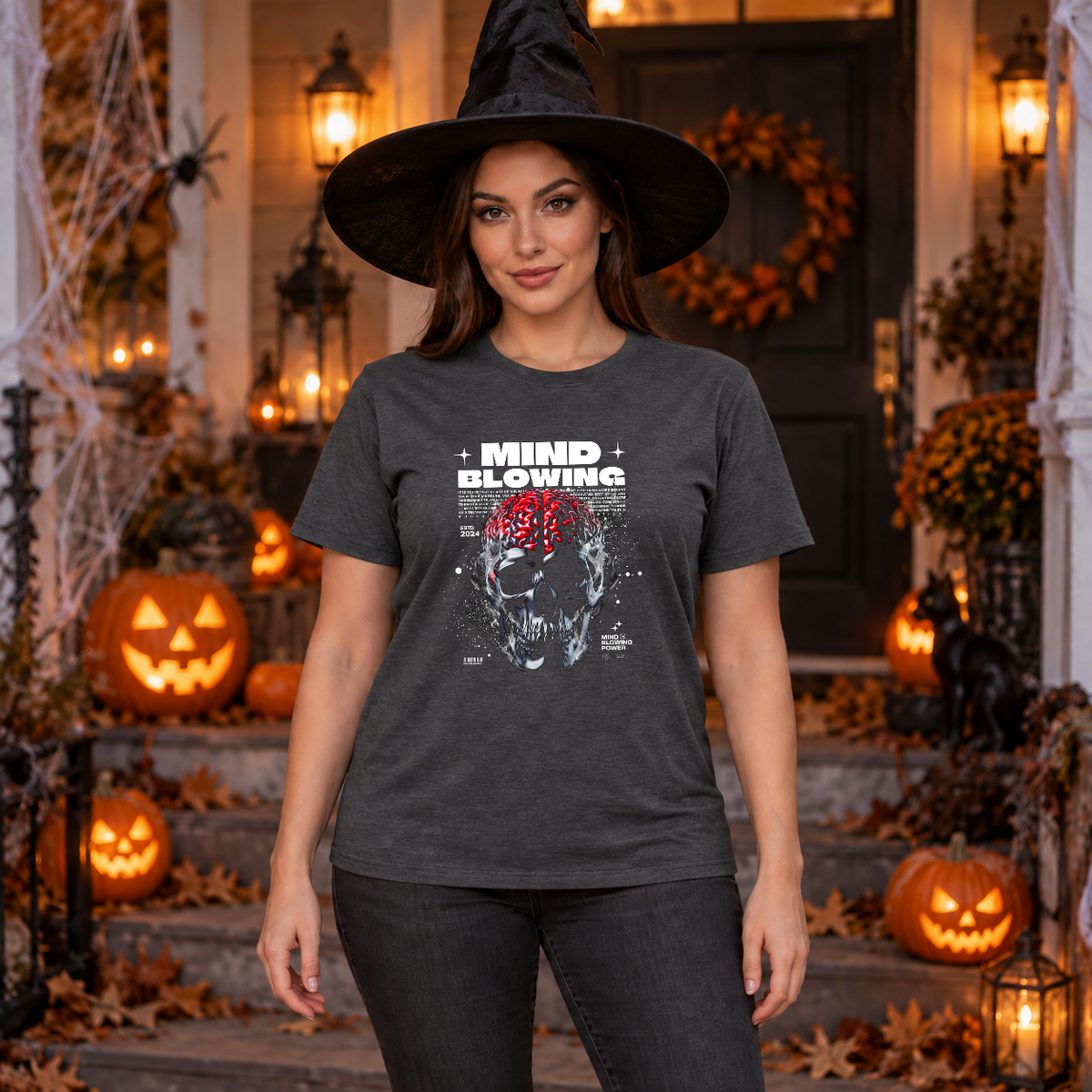Mind Blowing T-Shirt – Dark Editorial Graphic Design Graphic Tee - Color: dark heather