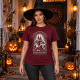 Mistbound Resurrection T-Shirt – Dark Editorial Graphic Design Graphic Tee - Color: maroon