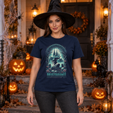 Mistbound Resurrection T-Shirt – Dark Editorial Graphic Design Graphic Tee - Color: navy