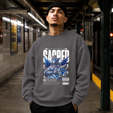 Monument Mecha Sacred Angel T-Shirt – Contemporary Gothic Graphic Design Tee - Color: charcoal