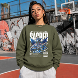 Monument Mecha Sacred Angel T-Shirt – Contemporary Gothic Graphic Design Tee - Color: military green