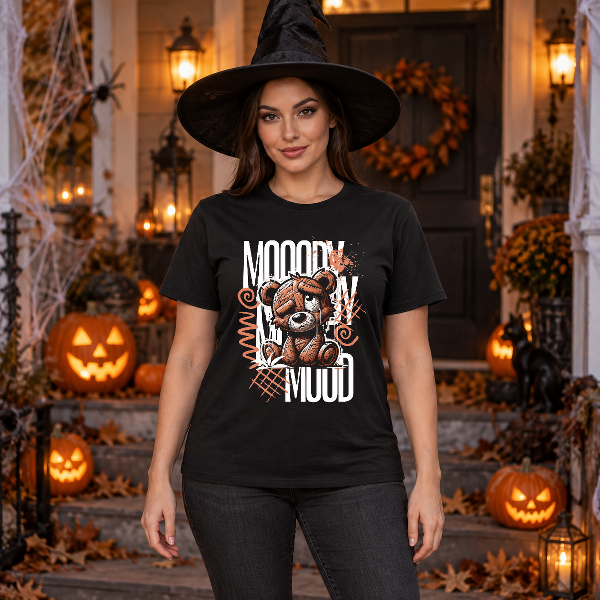 Mooody Mood T-Shirt – Dark Editorial Graphic Design Graphic Tee - Color: black
