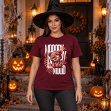 Mooody Mood T-Shirt – Dark Editorial Graphic Design Graphic Tee - Color: maroon
