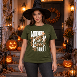 Mooody Mood T-Shirt – Dark Editorial Graphic Design Graphic Tee - Color: military green