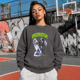 Morose Desires Statue Sweatshirt – Religious Imagery Collage Graphic Sweatshirt - Color: charcoal