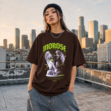 Morose Desires Statue T-Shirt – Religious Imagery Collage Graphic Tee - Color: Dark Chocolate