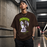 Morose Desires Statue T-Shirt – Religious Imagery Collage Graphic Tee - Color: Dark Chocolate