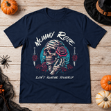 Mummy Rose T-Shirt – Zombie & Monster Horror Graphic Graphic Tee - Color: navy