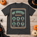 My Ghastly Moods - Humor Ghost T-Shirt – Skull & Reaper Gothic Graphic Graphic Tee - Color: charcoal