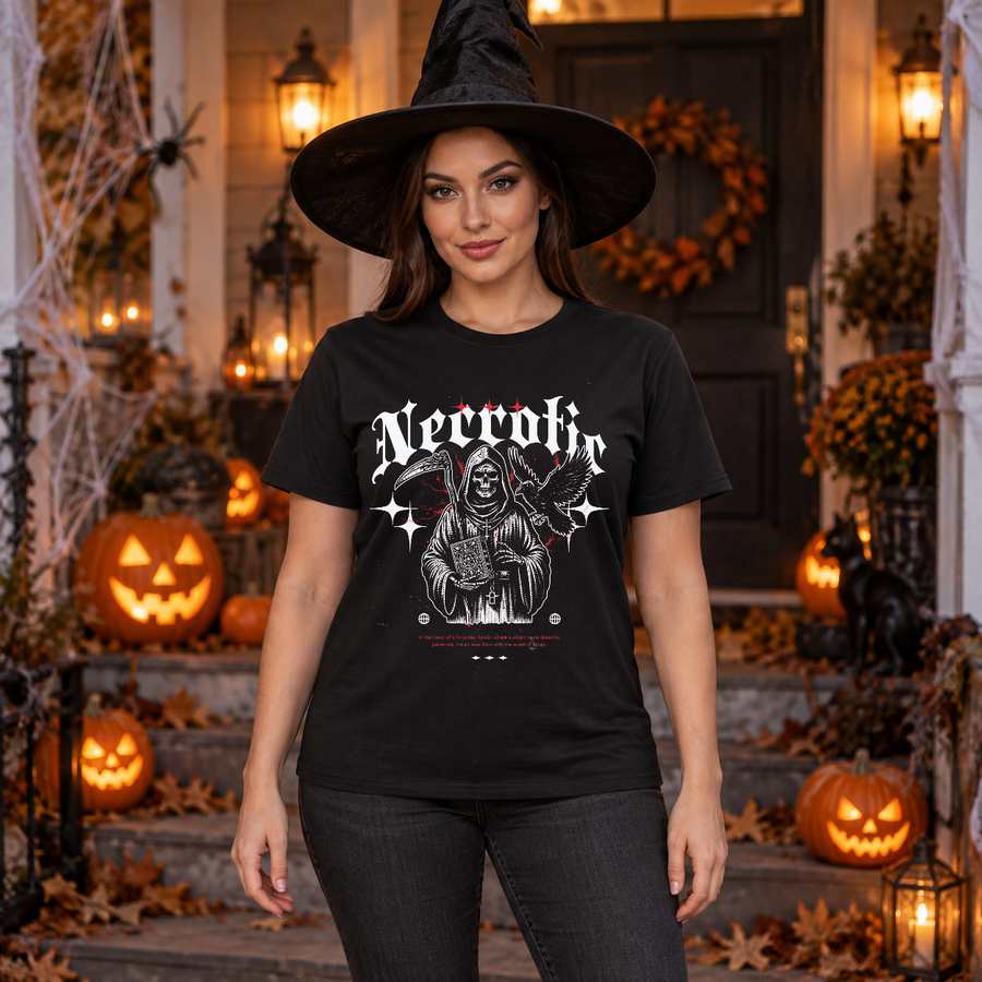 Necrotic T-Shirt – Dark Editorial Graphic Design Graphic Tee - Color: black
