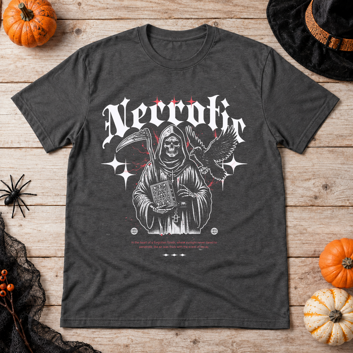 Necrotic T-Shirt – Dark Editorial Graphic Design Graphic Tee - Color: dark heather