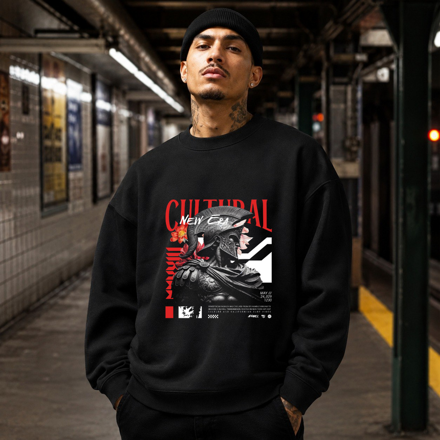 New Cultural Descent Warrior T-Shirt – Gothic Streetwear Poster Graphic Tee - Color: black