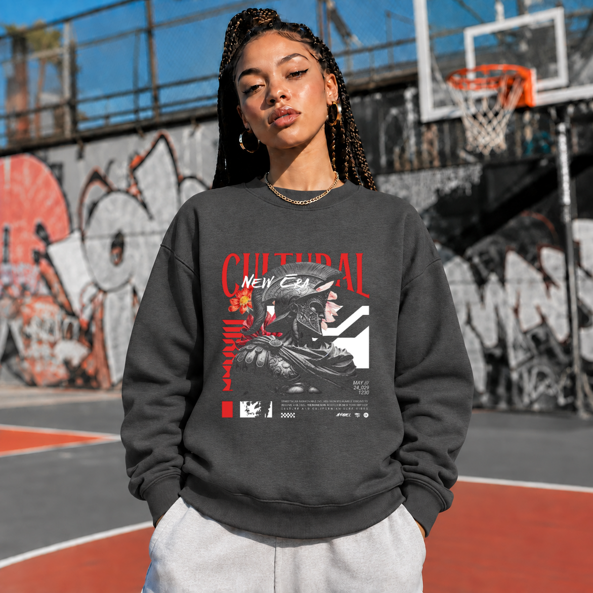 New Cultural Descent Warrior T-Shirt – Gothic Streetwear Poster Graphic Tee - Color: dark heather