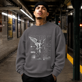 Noble Sword Angel T-Shirt – Dark Editorial / Gothic Streetwear Tee - Color: charcoal