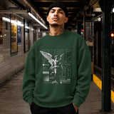 Noble Sword Angel T-Shirt – Dark Editorial / Gothic Streetwear Tee - Color: forest green