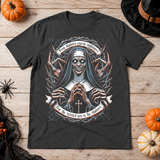 Nun of Nightmares T-Shirt – Skull & Reaper Gothic Graphic Graphic Tee - Color: charcoal