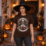 Nun of Nightmares T-Shirt – Skull & Reaper Gothic Graphic Graphic Tee - Color: chocolate