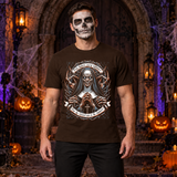 Nun of Nightmares T-Shirt – Skull & Reaper Gothic Graphic Graphic Tee - Color: chocolate