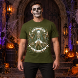 Nun of Nightmares T-Shirt – Skull & Reaper Gothic Graphic Graphic Tee - Color: military green
