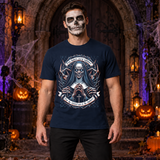 Nun of Nightmares T-Shirt – Skull & Reaper Gothic Graphic Graphic Tee - Color: navy