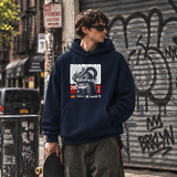 Obsession Justified Robot Armor Hoodie – Contemporary Gothic Graphic Design Hoodie - Color: navy