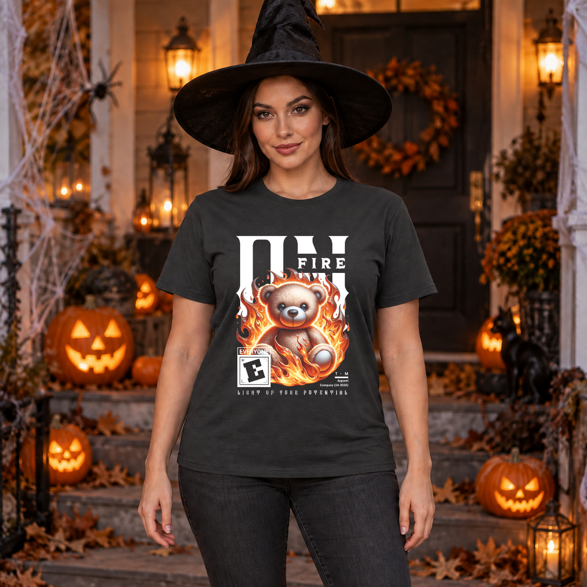 On Fire T-Shirt – Dark Editorial Graphic Design Graphic Tee - Color: charcoal