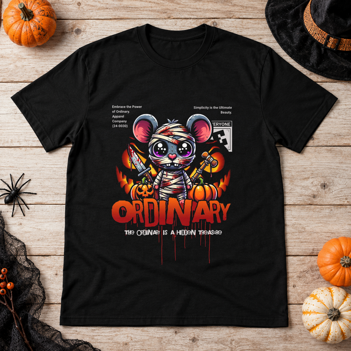 Ordinary T-Shirt – Dark Editorial Graphic Design Graphic Tee - Color: black