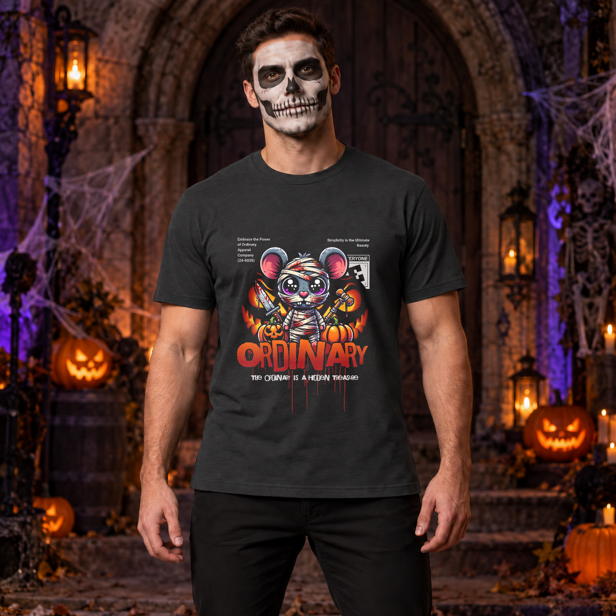 Ordinary T-Shirt – Dark Editorial Graphic Design Graphic Tee - Color: charcoal