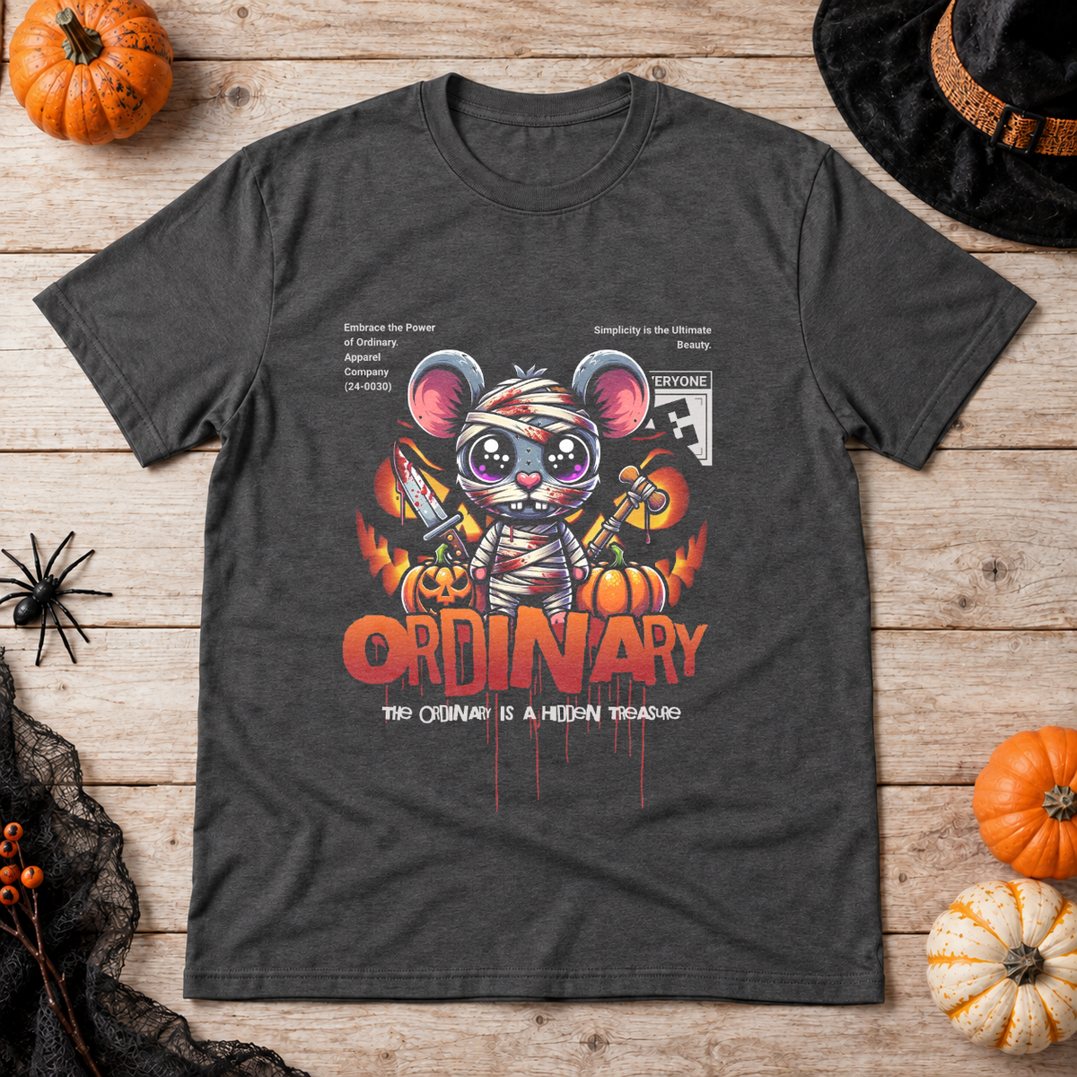 Ordinary T-Shirt – Dark Editorial Graphic Design Graphic Tee - Color: dark heather