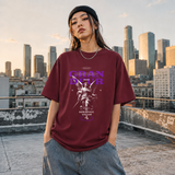 Ornate Grandeur Seraphic Valor Statue T-Shirt – Dark Art / Renaissance Aesthetic Graphic Tee - Color: Maroon
