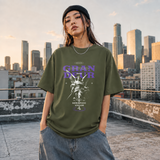 Ornate Grandeur Seraphic Valor Statue T-Shirt – Dark Art / Renaissance Aesthetic Graphic Tee - Color: Millitary Green