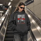 Ornate Shield Skull Knight Hoodie – Dark Editorial / Gothic Streetwear Hoodie - Color: dark heather