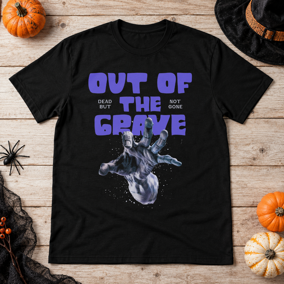 Out of The Grave T-Shirt – Dark Streetwear Graphic Design Graphic Tee - Color: black
