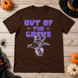 Out of The Grave T-Shirt – Dark Streetwear Graphic Design Graphic Tee - Color: chocolate