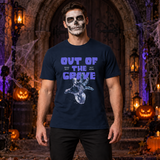 Out of The Grave T-Shirt – Dark Streetwear Graphic Design Graphic Tee - Color: navy