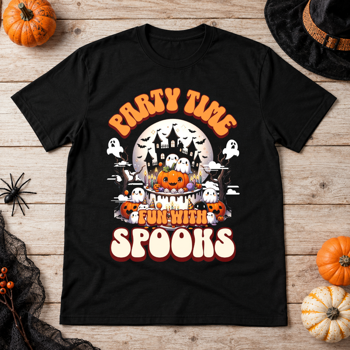 Party Time T-Shirt – Dark Editorial Graphic Design Graphic Tee - Color: black