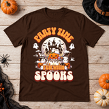 Party Time T-Shirt – Dark Editorial Graphic Design Graphic Tee - Color: chocolate