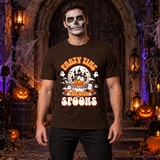 Party Time T-Shirt – Dark Editorial Graphic Design Graphic Tee - Color: chocolate