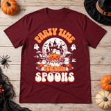 Party Time T-Shirt – Dark Editorial Graphic Design Graphic Tee - Color: maroon
