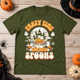 Party Time T-Shirt – Dark Editorial Graphic Design Graphic Tee - Color: military green