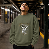 Perception Angel Sweatshirt – Dark Art / Renaissance Aesthetic Graphic Sweatshirt - Color: military green