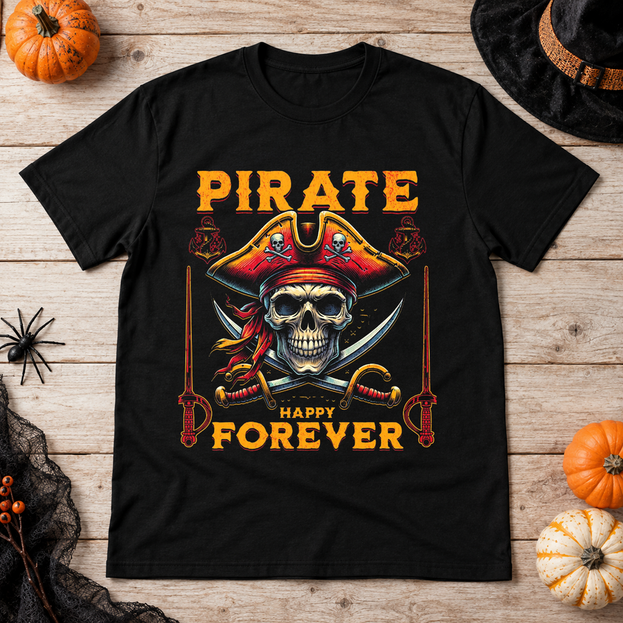 Pirate Skull T-Shirt – Skull & Reaper Gothic Graphic Graphic Tee - Color: black