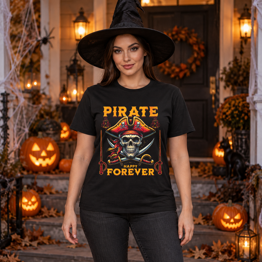 Pirate Skull T-Shirt – Skull & Reaper Gothic Graphic Graphic Tee - Color: black