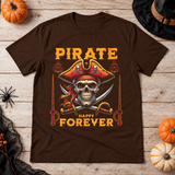 Pirate Skull T-Shirt – Skull & Reaper Gothic Graphic Graphic Tee - Color: chocolate